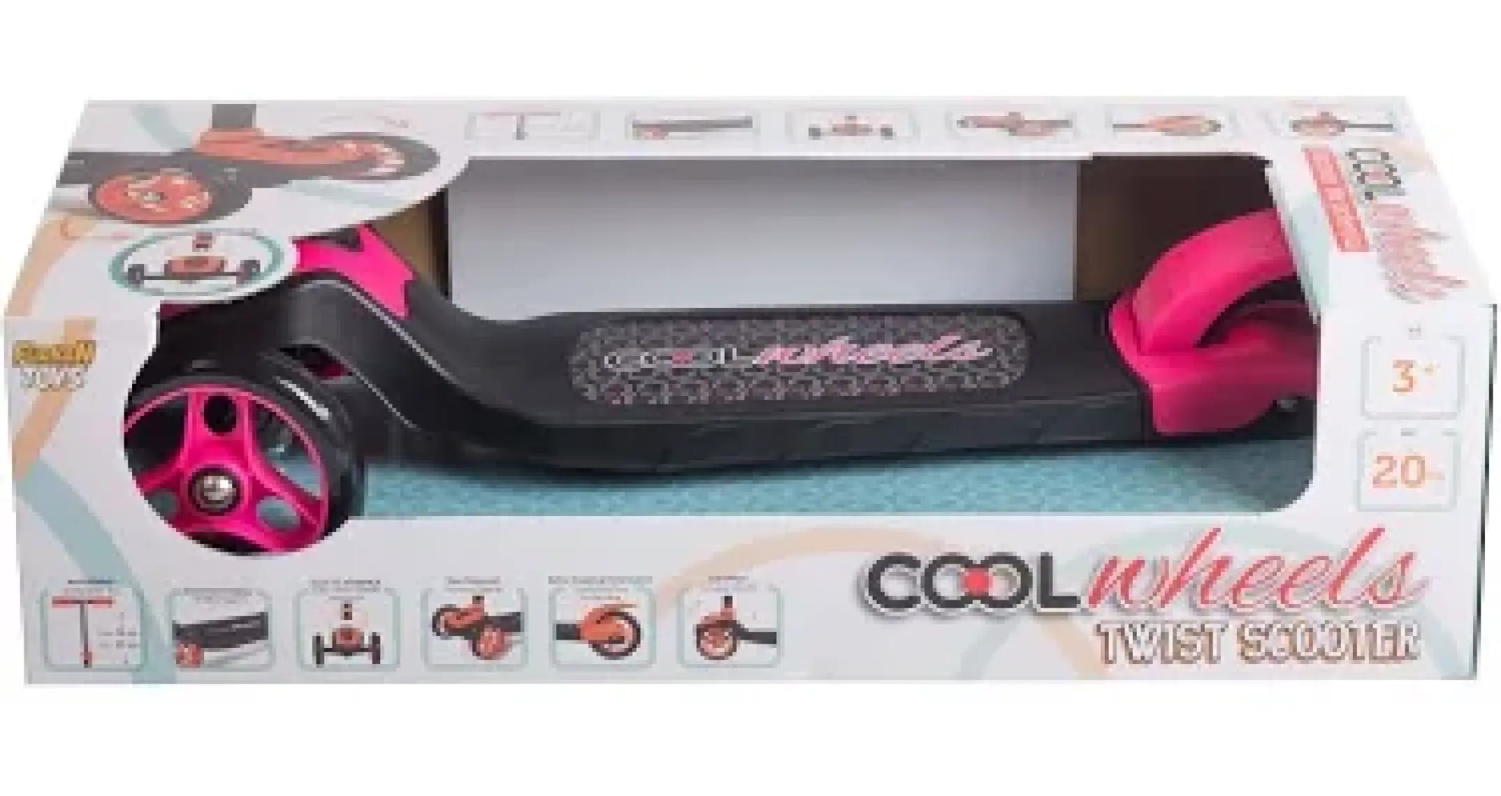 Cool Wheels Twist 3 + Yüksekliği Ayarlanabilir Scooter Pembe FR57898