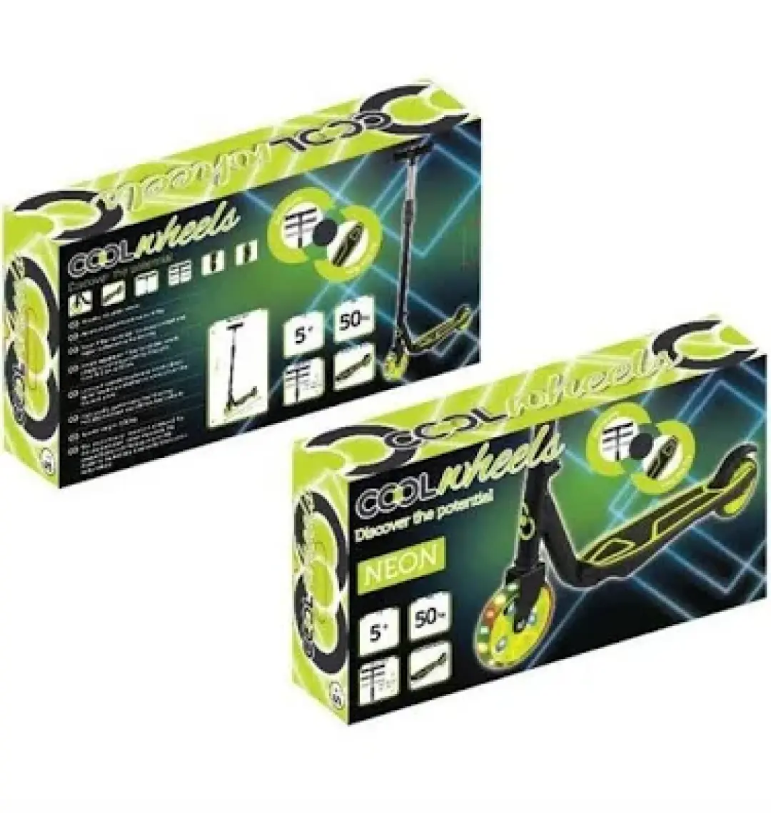 Cool Wheels 5 + Işıklı 2 Tekerlekli Yükseklik Ayarlanabilir Scooter Neon FR58956