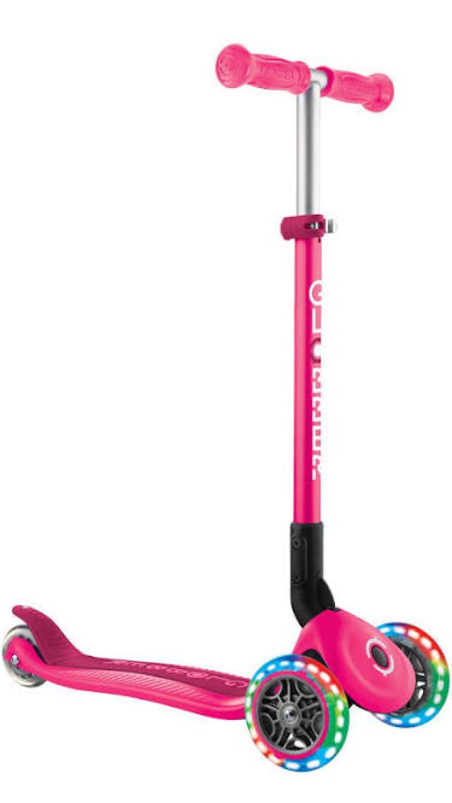 Globber Prımo Katlanabilir Fantasy Lıghts - Çocuklar Için 3 Tekerlekli Scooter-Pembe