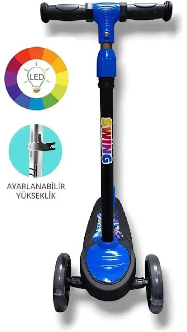 Hak-İş Oyuncak Swing Işıklı 3 Tekerlekli Scooter Sarı