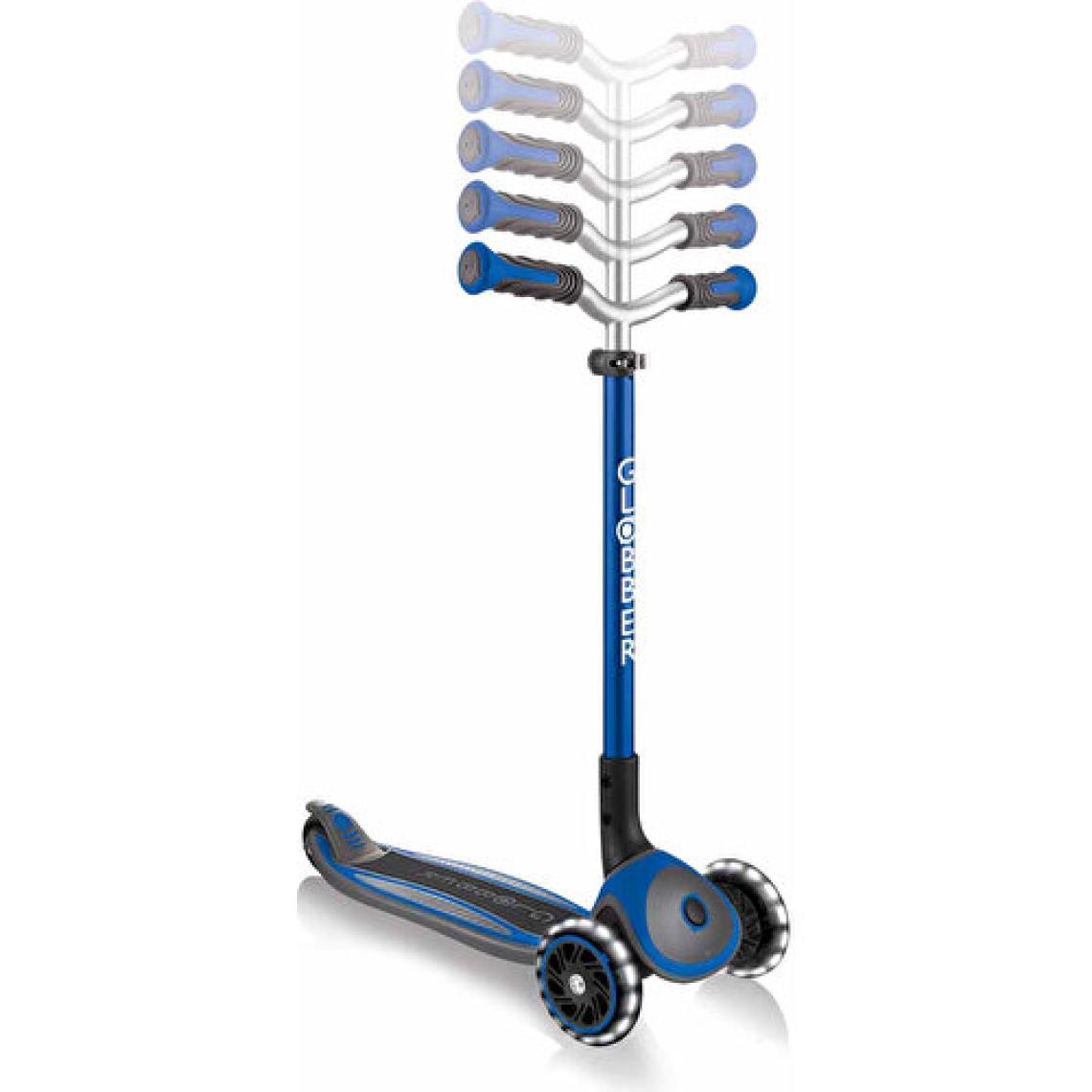 Globber Master Lacivert 3 Tekerlekli Işıklı Çocuk Scooter