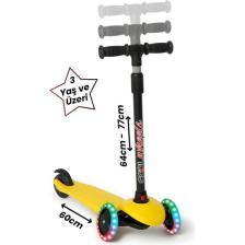 Cool Wheels Star Sarı 3 Tekerlekli Işıklı Çocuk Scooter