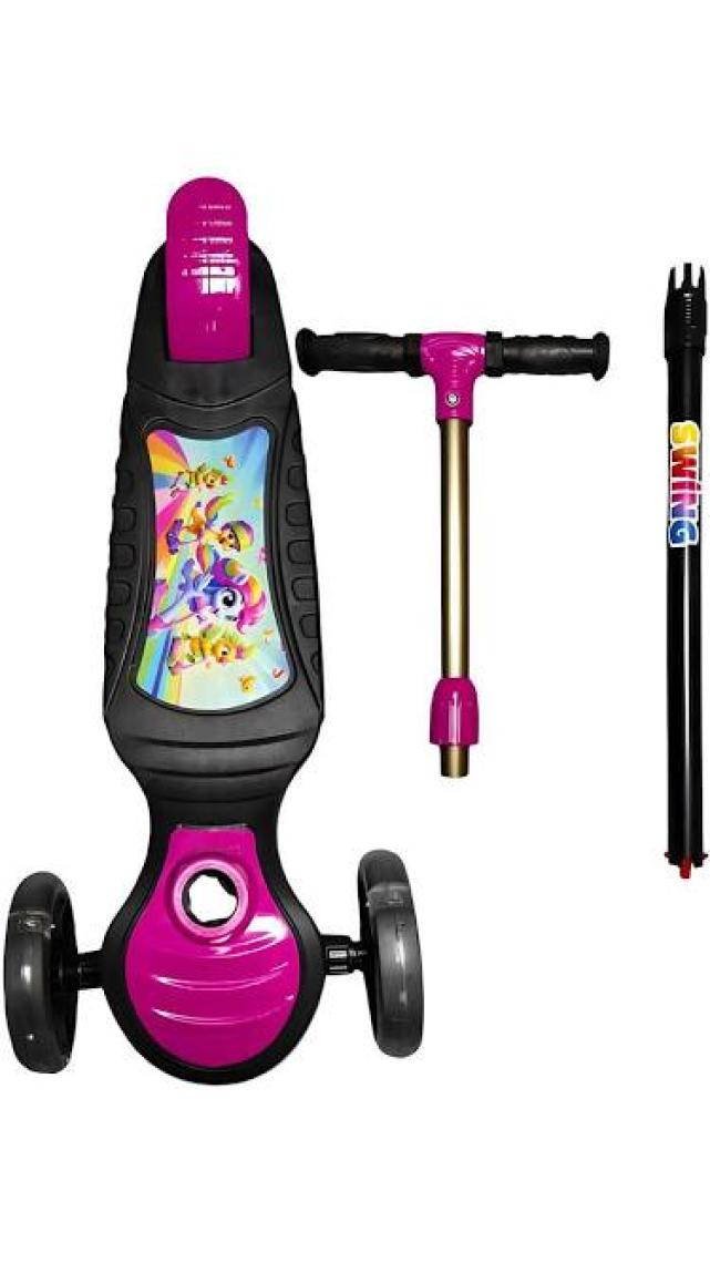 Hak-İş Oyuncak Swing Işıklı 3 Tekerlekli Scooter Pembe