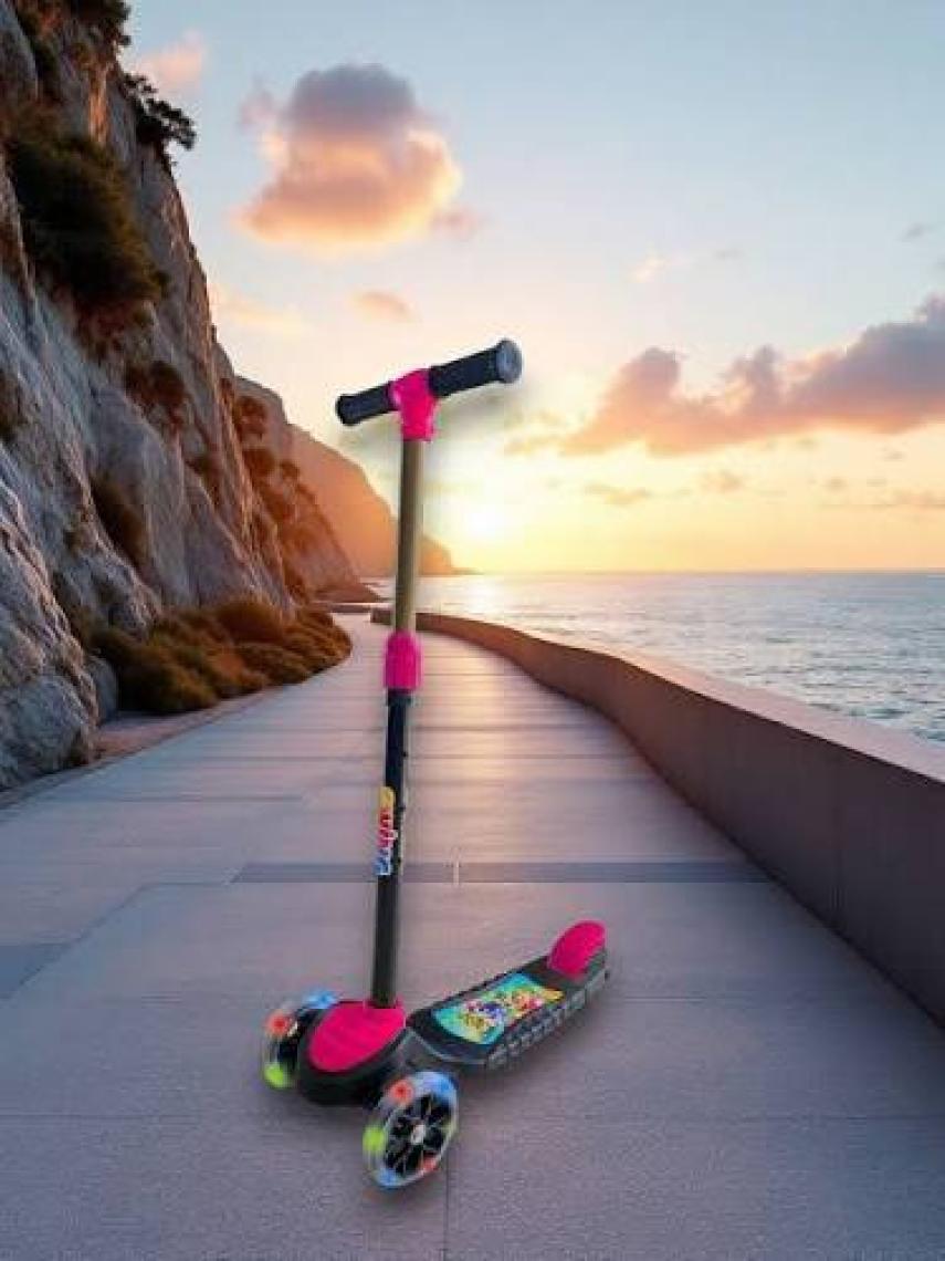 Hak-İş Oyuncak Swing Işıklı 3 Tekerlekli Scooter Pembe