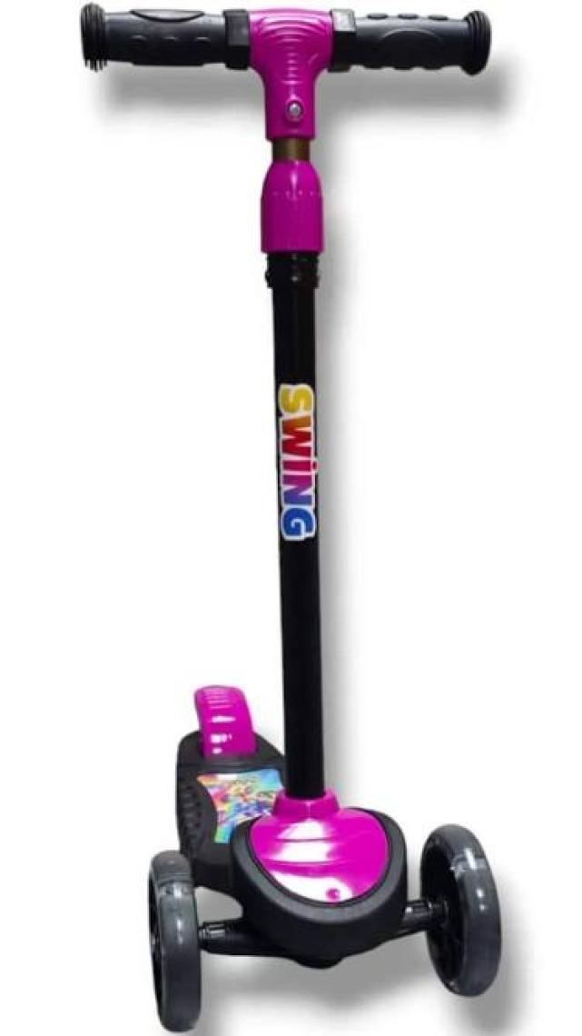 Hak-İş Oyuncak Swing Işıklı 3 Tekerlekli Scooter Pembe