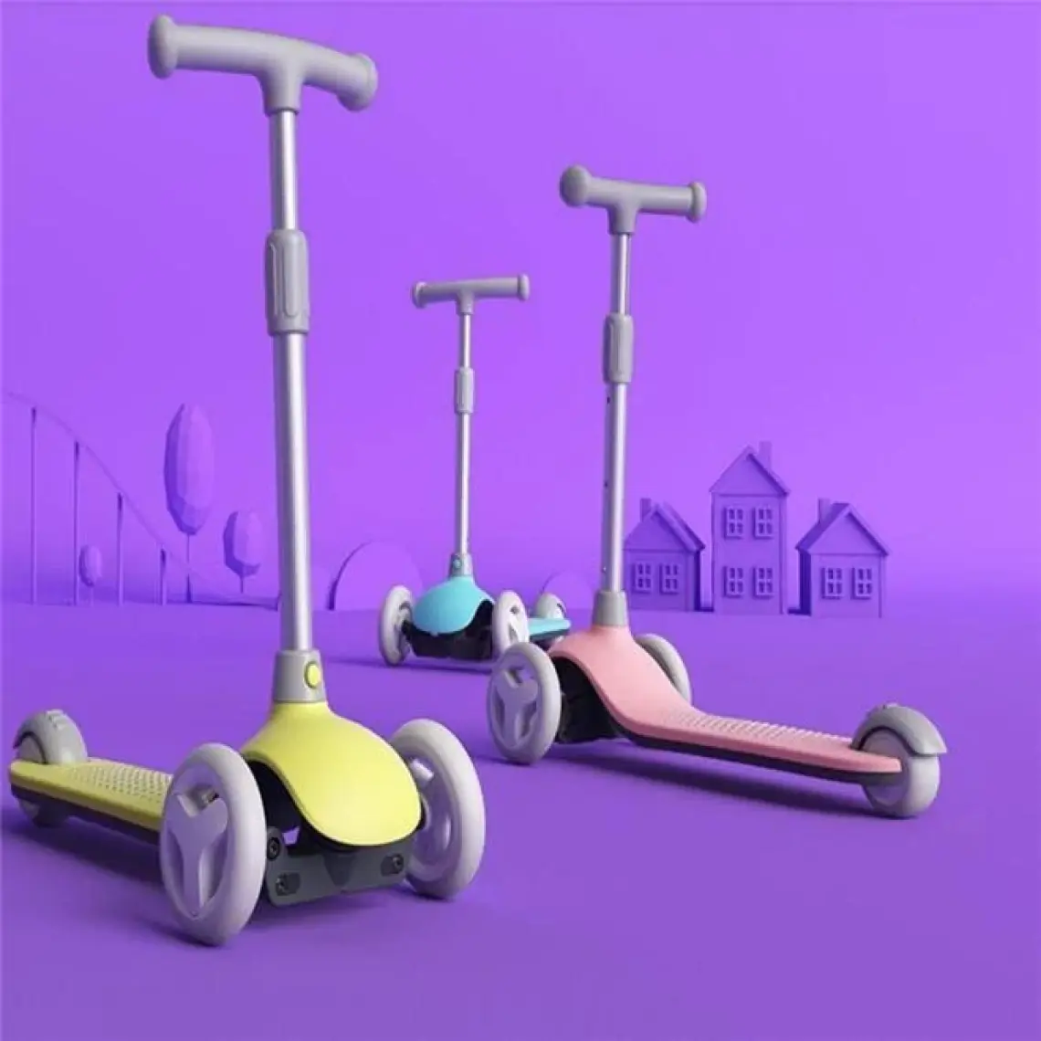 Xiaomi Mitu Işıklı Ayarlanabilir 3 Tekerlekli Scooter Sarı