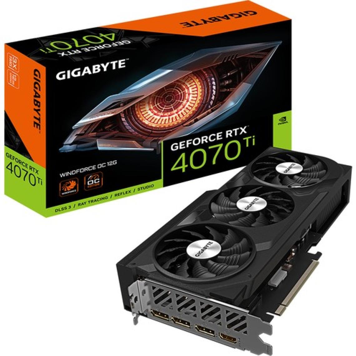 GIGABYTE RTX4070TI Windforce Oc Nvidia 12GB GDDR6X Ekran Kartı GV-N407TWF3OC-12GD16X V4.0