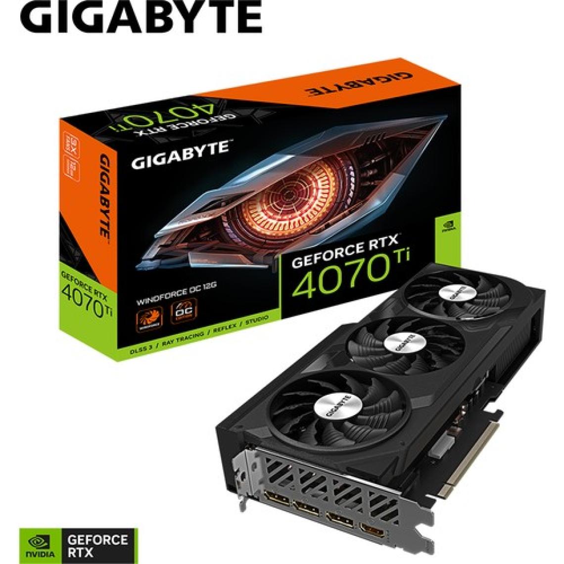 GIGABYTE RTX4070TI Windforce Oc Nvidia 12GB GDDR6X Ekran Kartı GV-N407TWF3OC-12GD16X V4.0