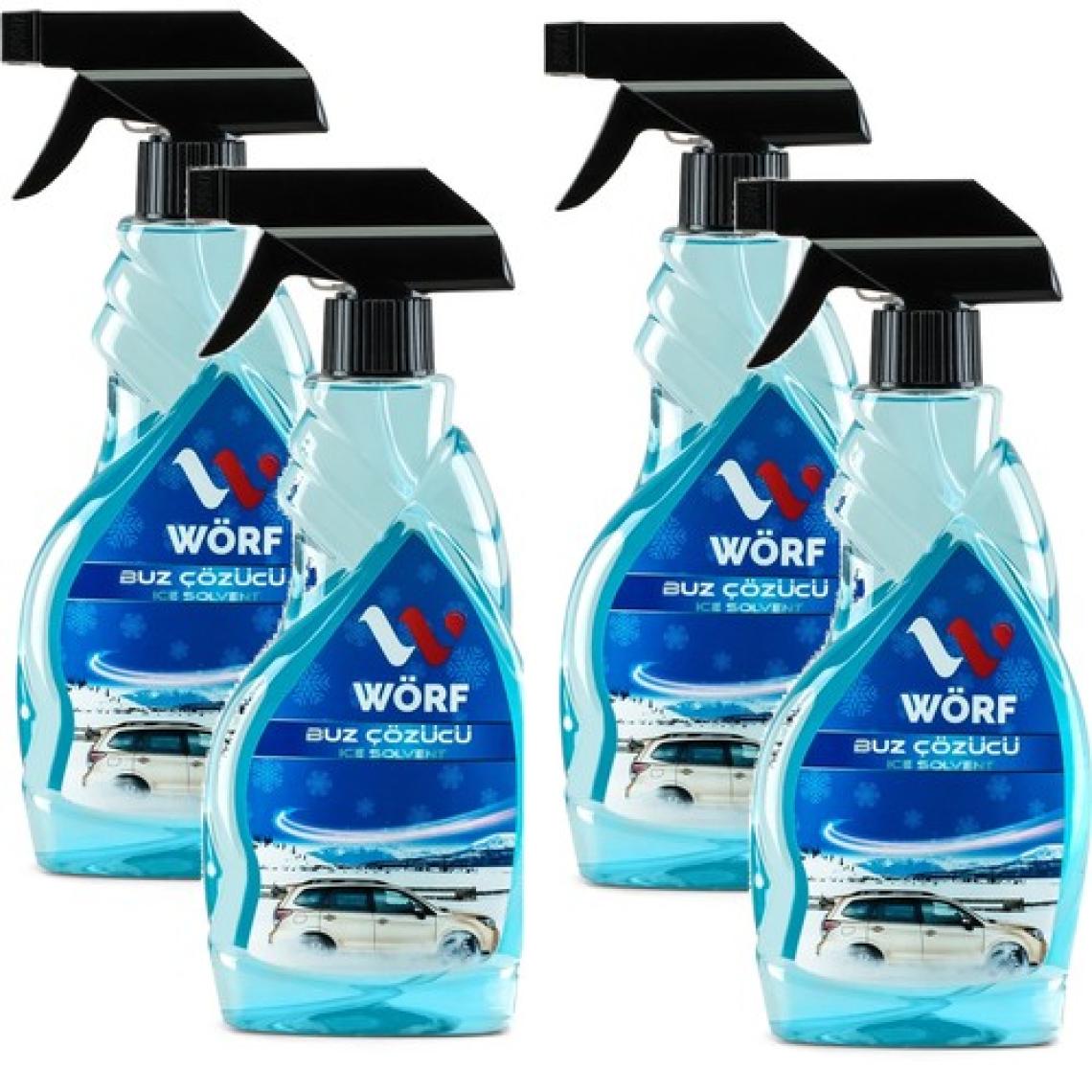 WÖRF Buz Çözücü Sprey 500 ml x 4 Adet Oto Cam Buz Çözücü & Buzlanma Önleyici