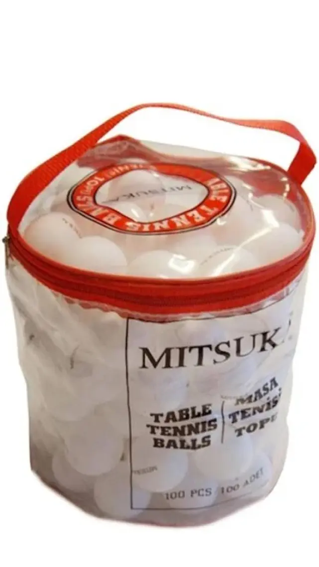 Mitsuka Çantalı 40 Mm 100'Lü Beyaz Masa Tenis Topu