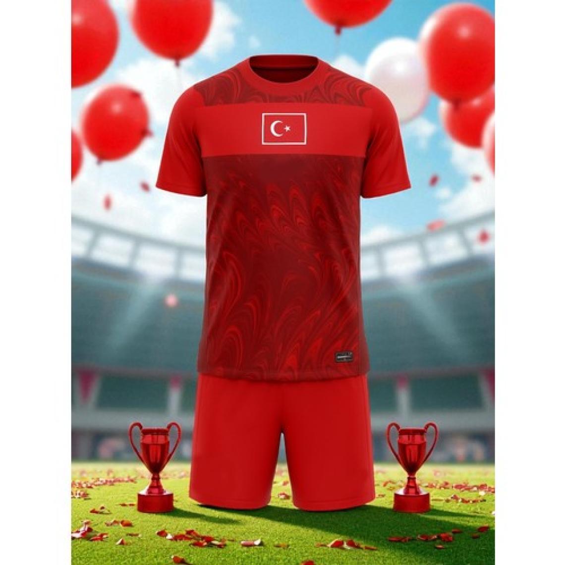 Bite Nose Özel Tasarım Isme Özel Yazdırmalı Türkiye Kırmızı Çocuk Milli Takım Forma Tişört ve Short Takımı