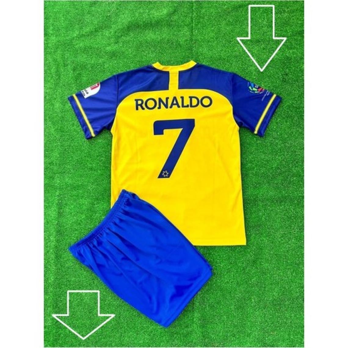 Bite Nose Çocuk Ronaldo Al Nassr 2022/23 Sarı Halı Saha Forma Tişört Şort