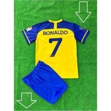 Bite Nose Çocuk Ronaldo Al Nassr 2022/23 Sarı Halı Saha Forma Tişört Şort