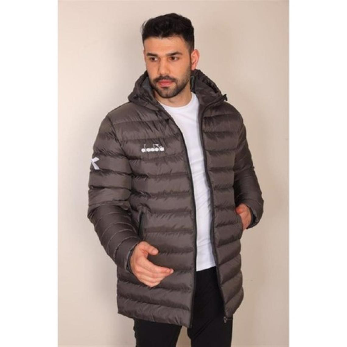 Diadora Roy Anarok Antrasit Erkek Şişme Uzun Mont - Royanarokant