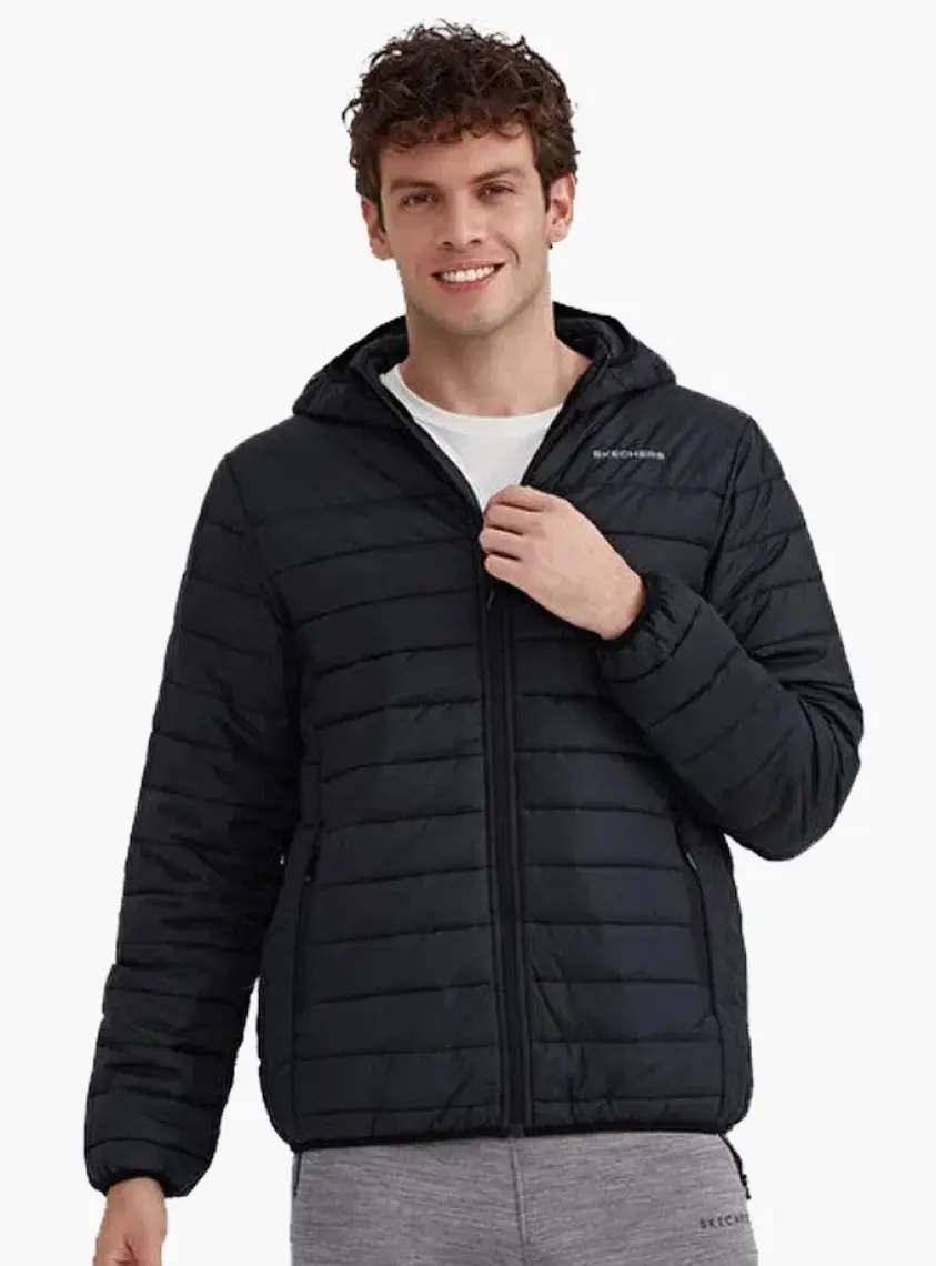 Skechers M Essential Hooded Jacket Siyah Erkek Mont S202063-001