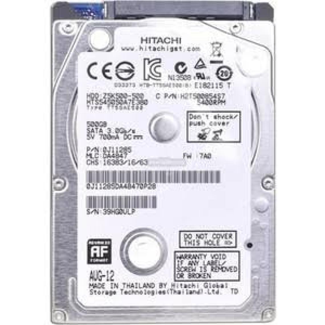 Hitachi 500 GB 2.5" 5400RPM Hard Disk (HGSTZ5K500)