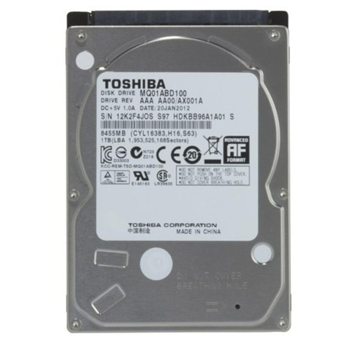 Toshiba MQ Serisi 1TB 5400RPM Sata2 8Mb Cache 2.5" Notebook Disk (MQ01ABD100)