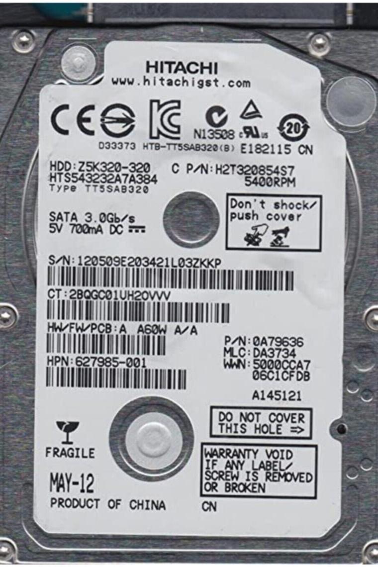 Hitachi Z5K320 320GB 5400RPM 16MB Cache Sata 3 2.5" Sabit Disk