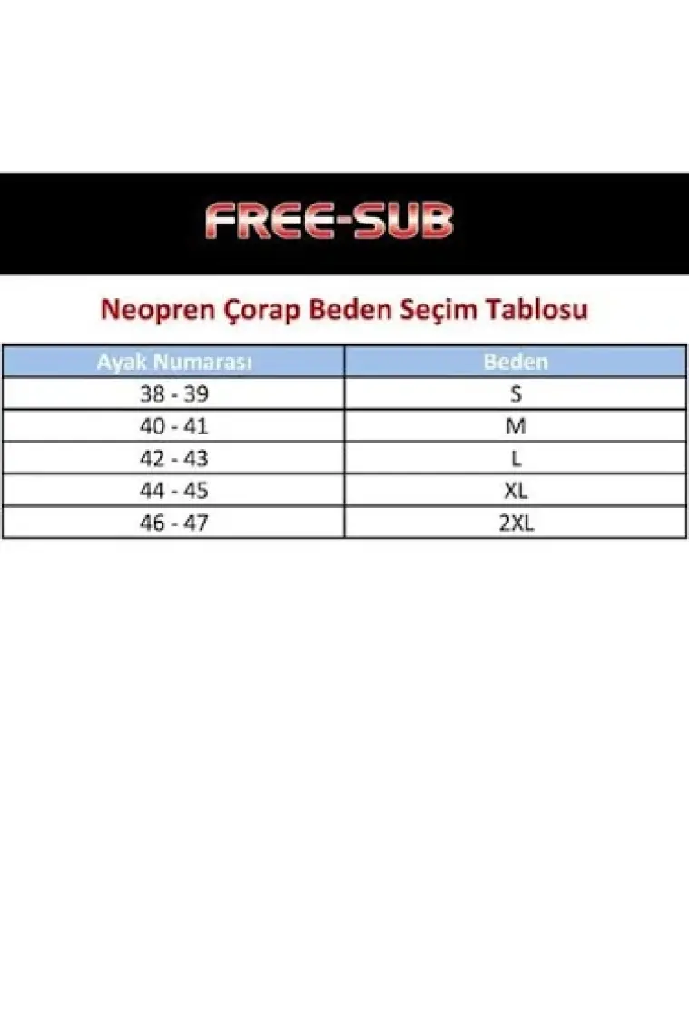 Free-Sub 5mm Jarse Siyah Dalış Çorabı