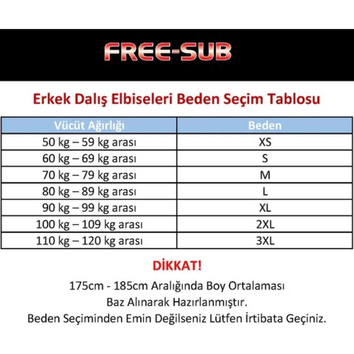 Free-Sub 3mm Typhoon Yüzme, Sörf ve Dalış Elbisesi Wetsuit
