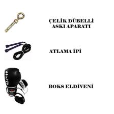 Boxing Star 120x32 Cm Zincirli Boks Kum Torbası Siyah Askı Aparatı Boks Eldiveni Atlama Ipi