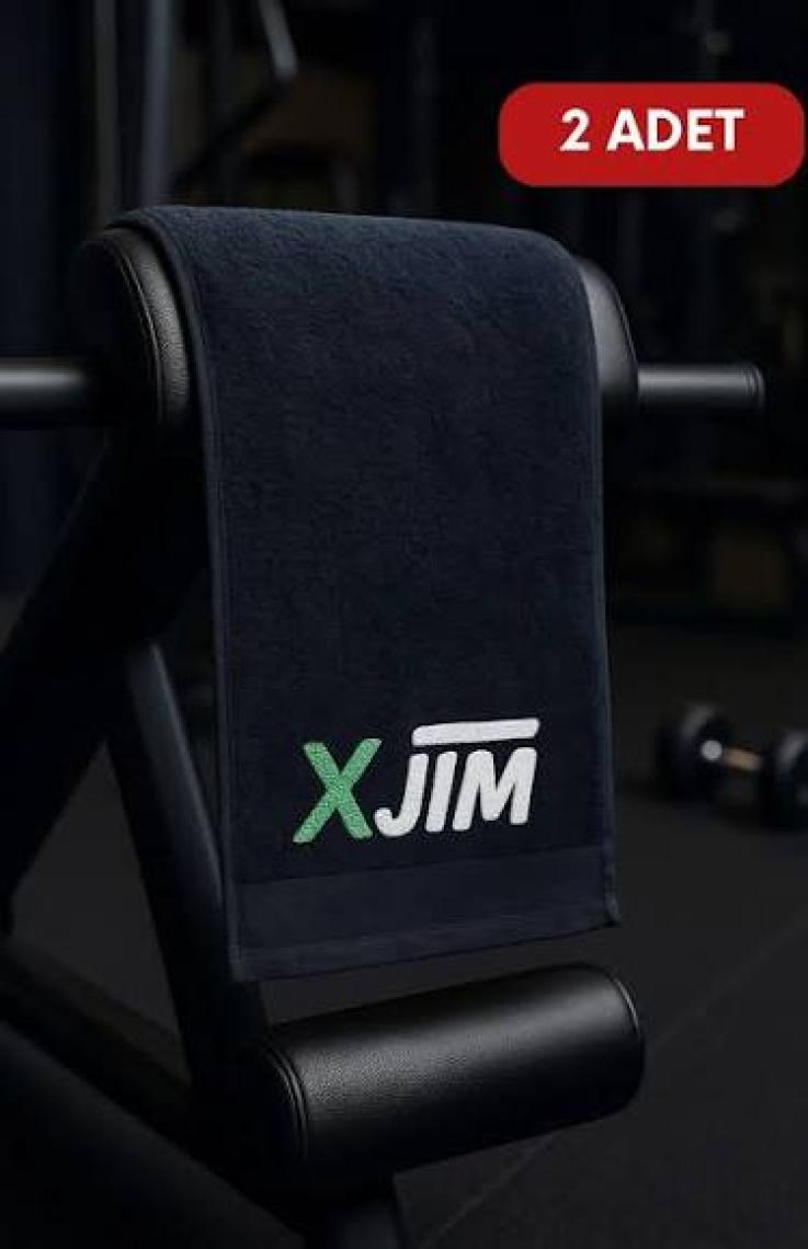 Xjım Siyah Spor Antrenman Havlusu %100 Pamuk -2 Adet 30X90