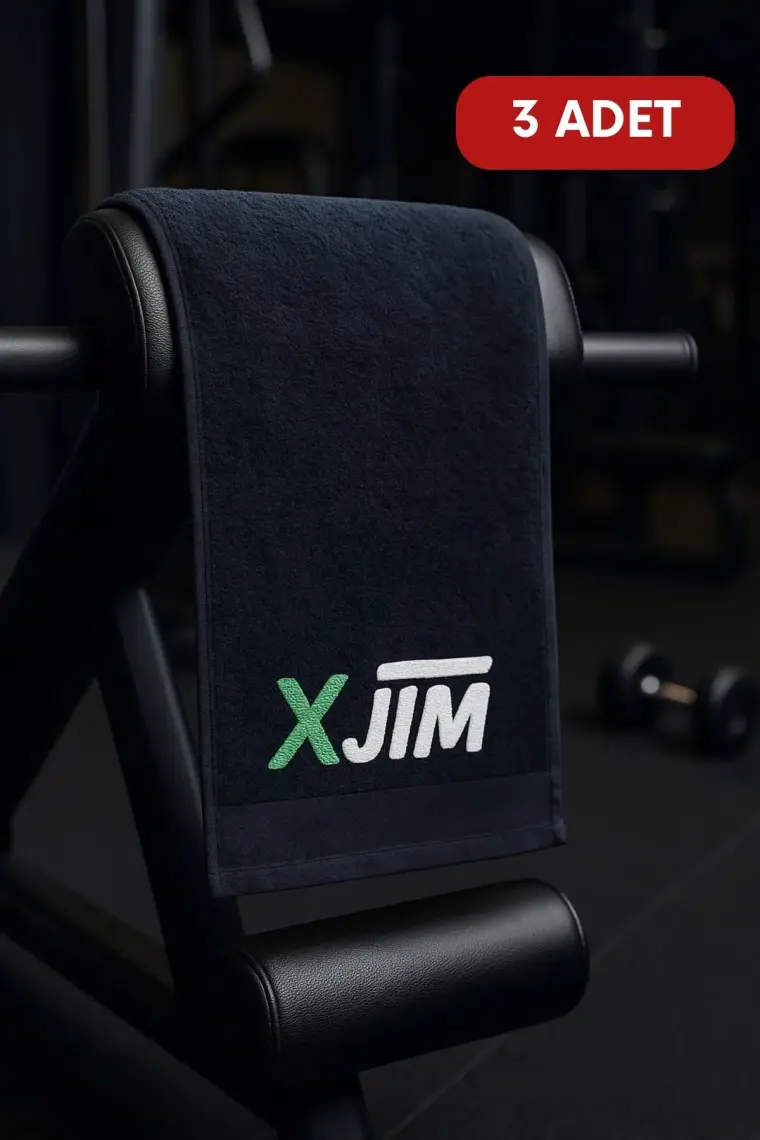Xjim Siyah Spor Antrenman  Havlusu %100 Pamuk -3'lü Paket 30X90