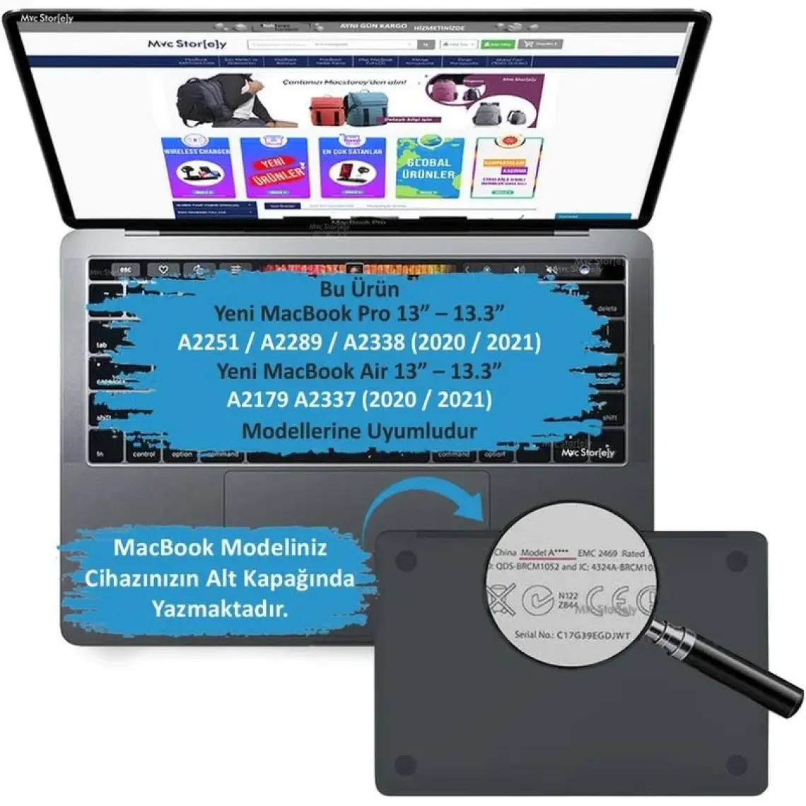 McStorey Macbook Air Pro Ekran Koruyucu 13inç M1-M2 A2251 A2289 A2338 A2179 A2337 Uyumlu Mat