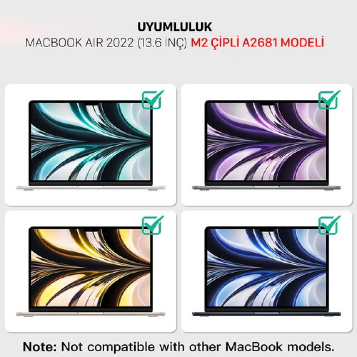 Novstrap Apple MacBook Air 2022 13.6 Inç M2 Çipli A2681 ile Uyumlu Ekran Koruyucu Nano Film