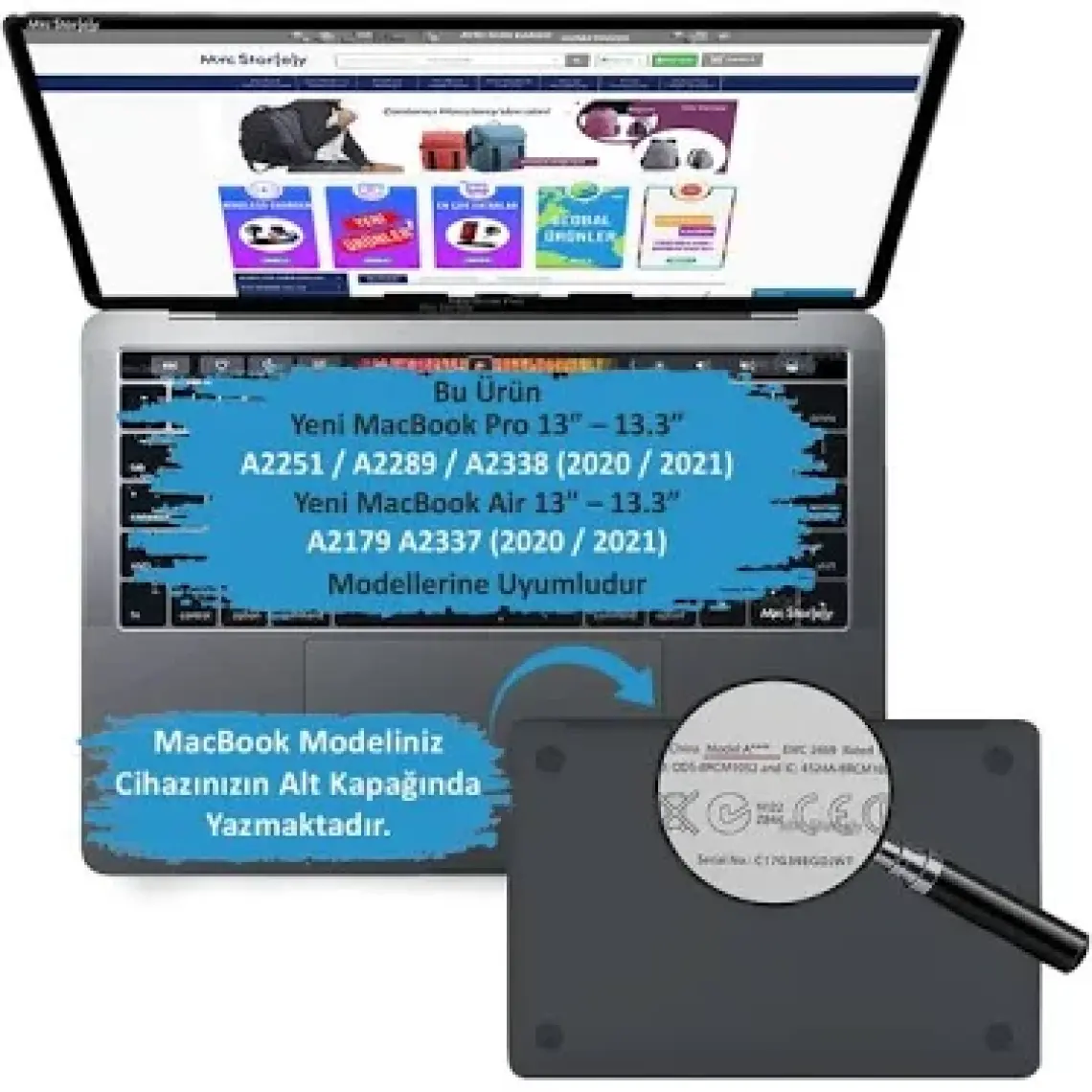 McStorey Macbook Air Pro Ekran Koruyucu 13inç M1-M2 A2251 A2289 A2338 A2179 A2337 ile Uyumlu A.Glare