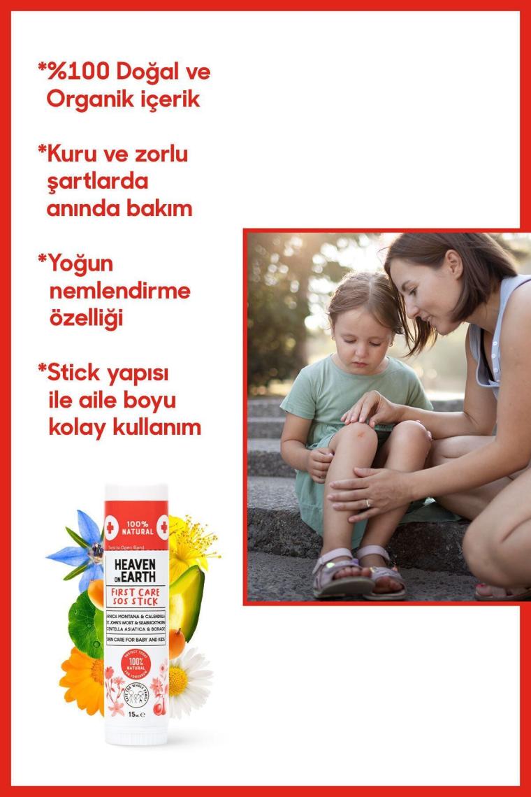 First Care Sos Stick 15 ml %100 Doğal Organik Yalancı Iğde Hızlı Koruma Anlık Yatıştırıcı Bakım Balm