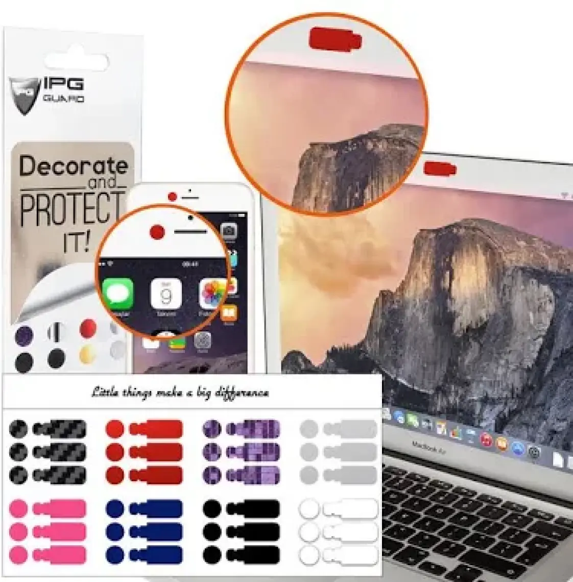 IPG Webcam Kamera Kapatıcı Sticker Set 4 Renk - 48 Adet
