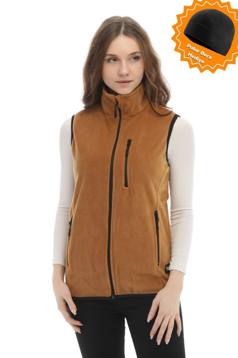 Ghassy Co. Kadın Polar Çok Cepli Trekking Spor Yelek