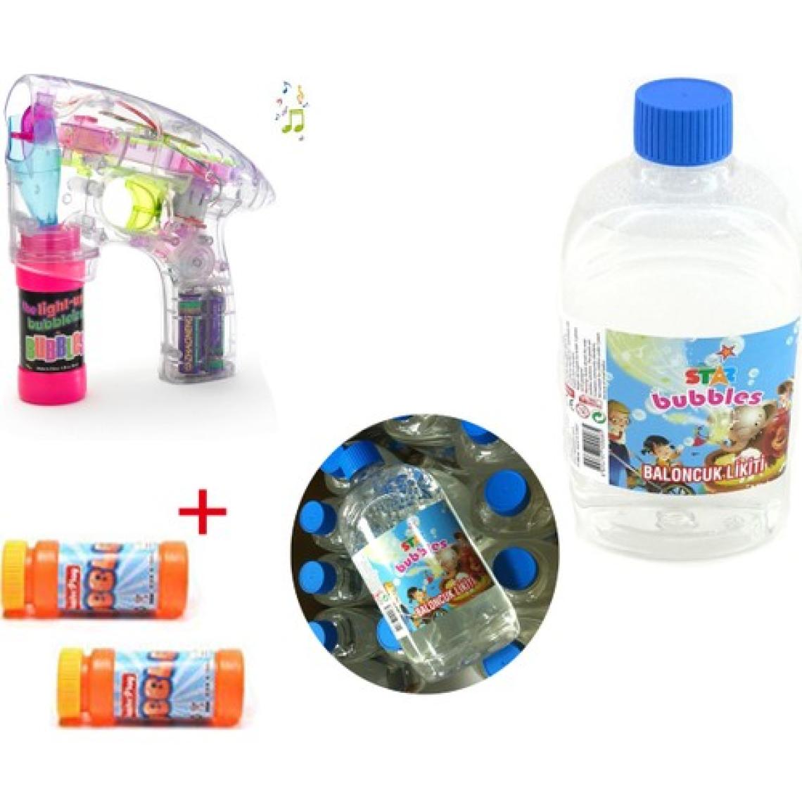 Can Toys Köpük Tabancası Işıklı Pilli Baloncuk Tabancası ve 500 ml Solüsyon