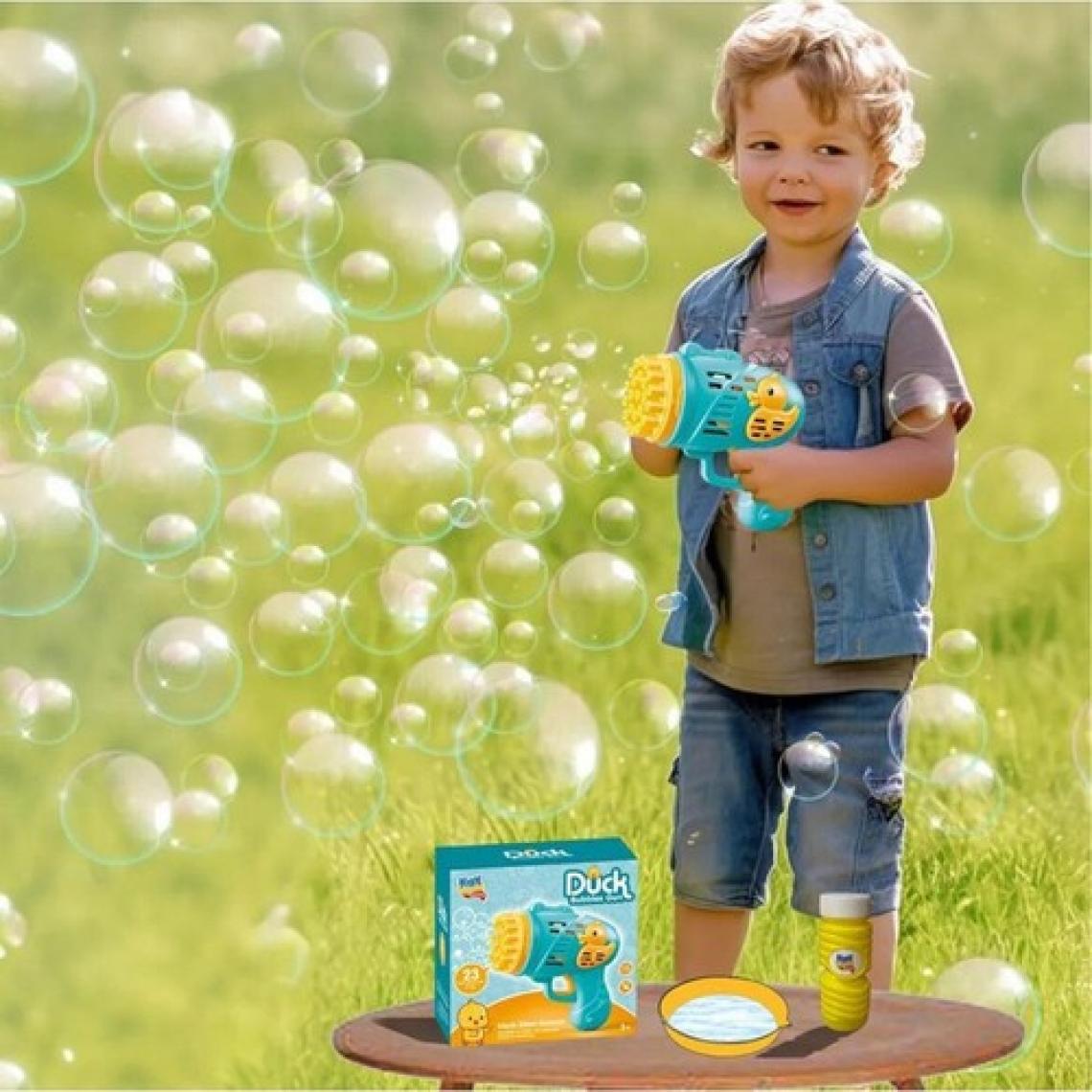 Duck Çok Delikli Pilli Köpük Atan Tabanca Oyuncağı 23 Delikli Bubble Gun Çocuk Bebek Oyuncağı