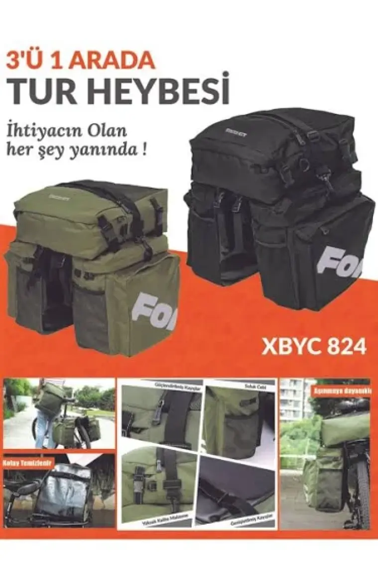 Tex Xbyc 824 Bisiklet Bagaj Üstü Tur Heybesi 60 Lt Su Geçirmez