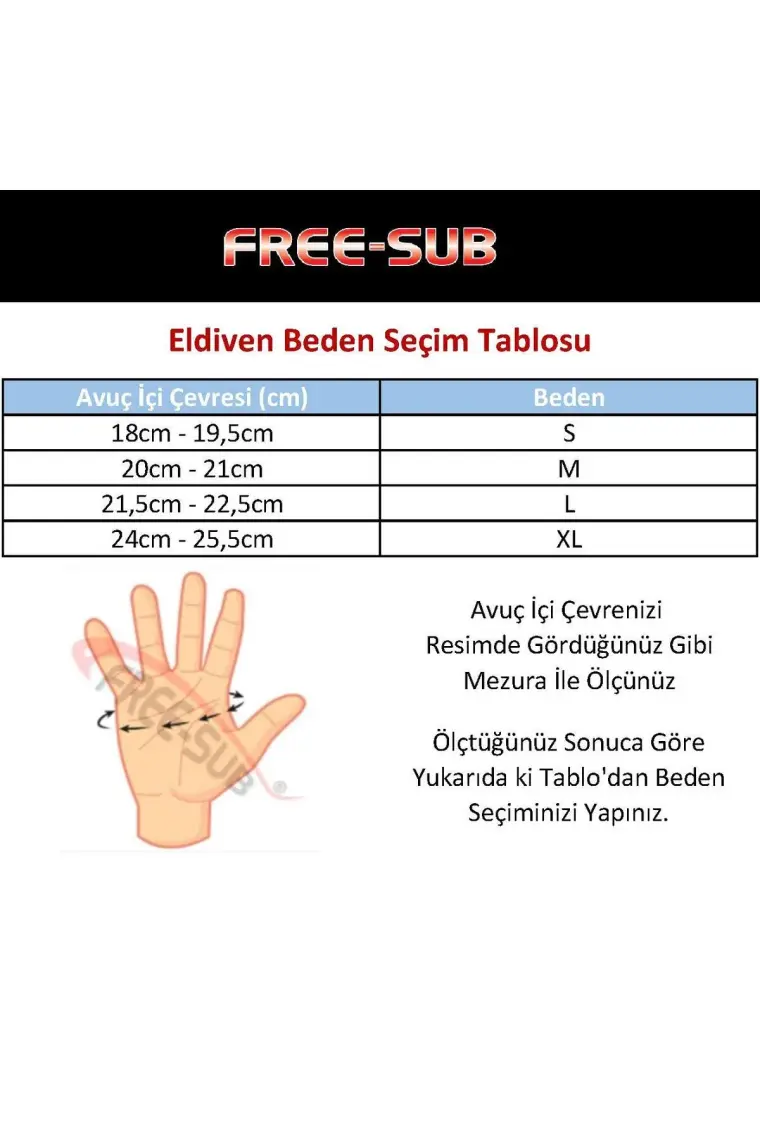Free-Sub Diver Pro 3mm Kapadokya Neopren Dalış Eldiveni