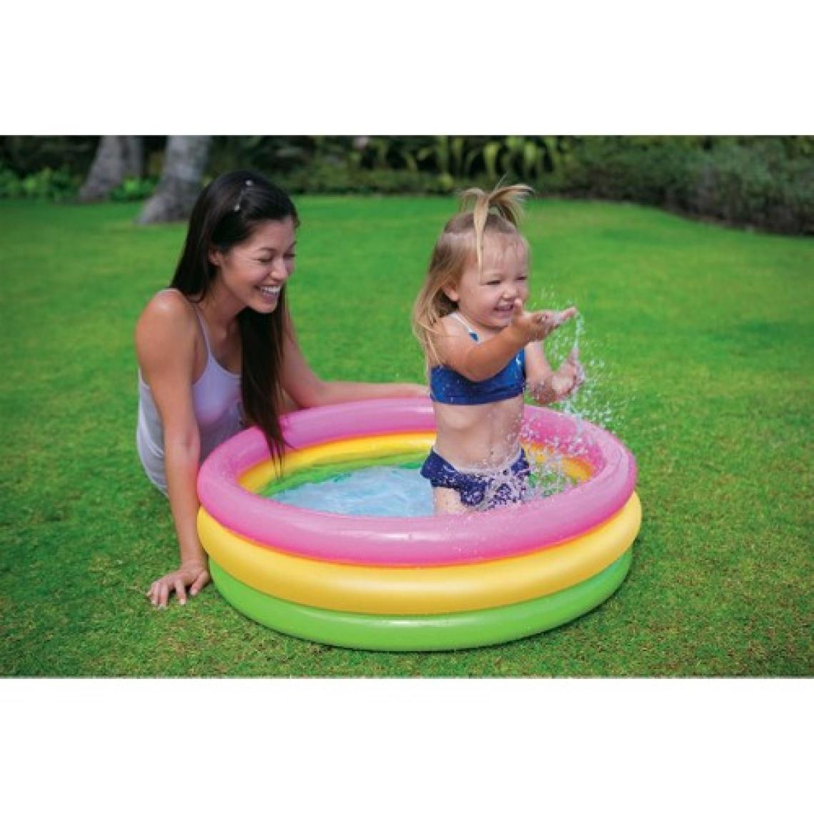intex      Sunset 3 Boğumlu Şişme Yumuşak Tabanlı Çocuk Bebek Havuzu 86X25 cm