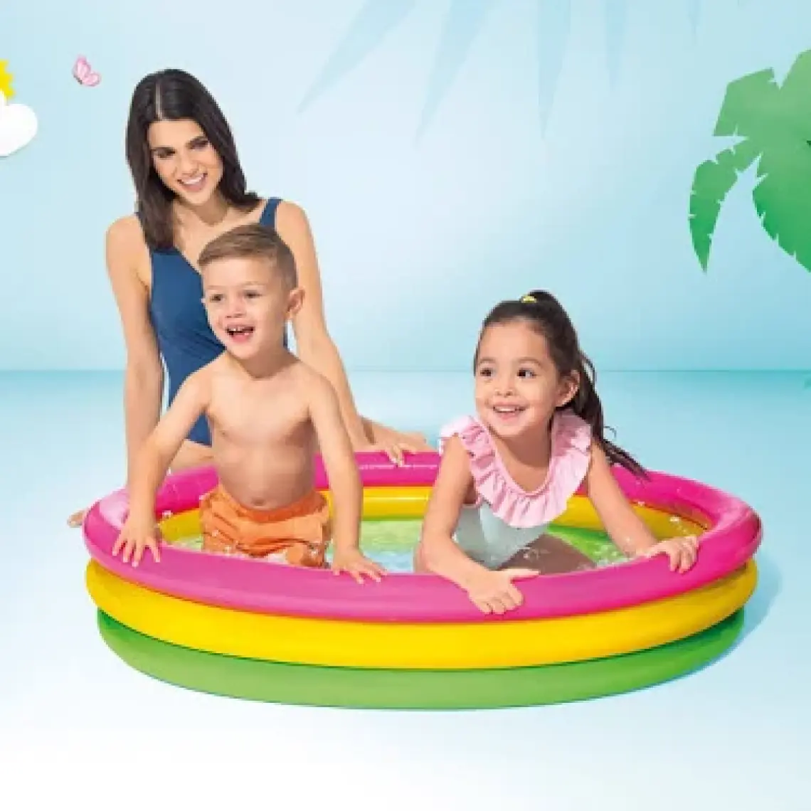 Intex Yumuşak Tabanlı Çocuk Havuzu 114 x 25 cm  Pompa