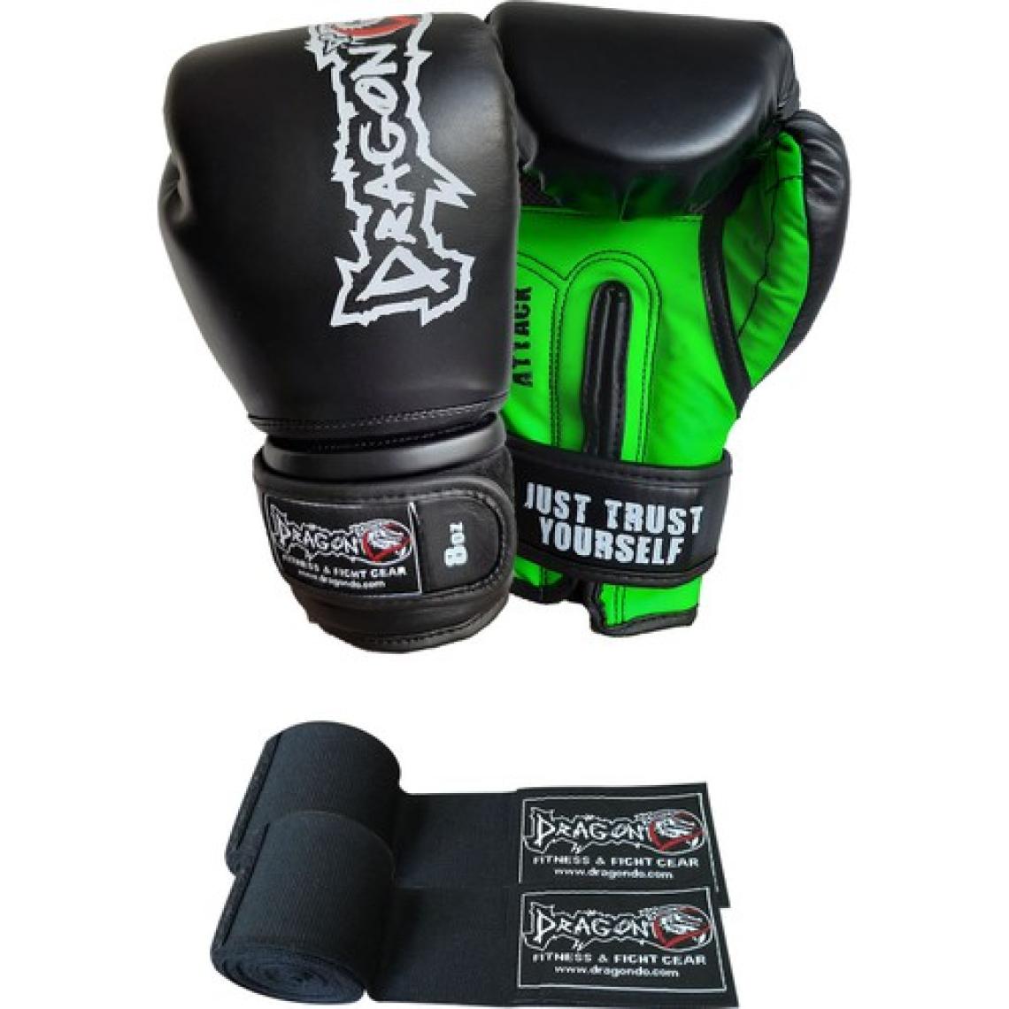 Dragon Attack Boks Eldiveni Kick Boks Muay Thai Boks Eldiveni ve Bandaj 2'li Set