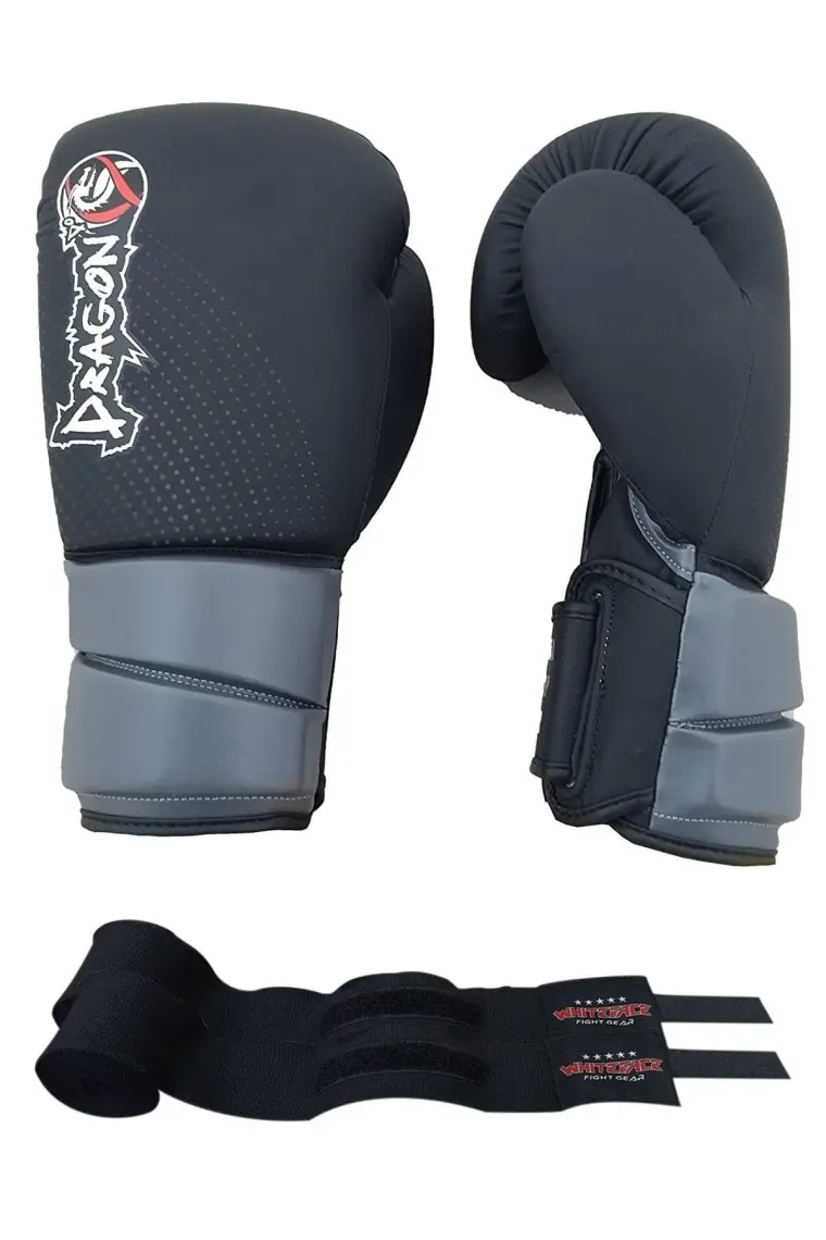 Dragon Bazooka Boks Eldiveni Kick Boks Muay Thai Eldiveni ve Whiteface Boks Bandajı 2’li Set 30113