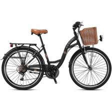 Kron Sırıo - 24" City Bike - 21 Vites - V.b. - Mat Siyah-Siyah/kahverengi - Shimano