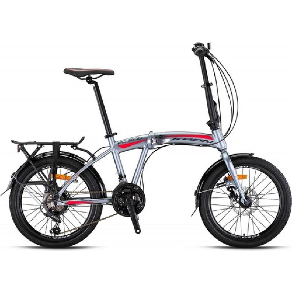 Kron FD2100 20 Jant M.disk Katlanır Bisiklet Füme-Kırmızı