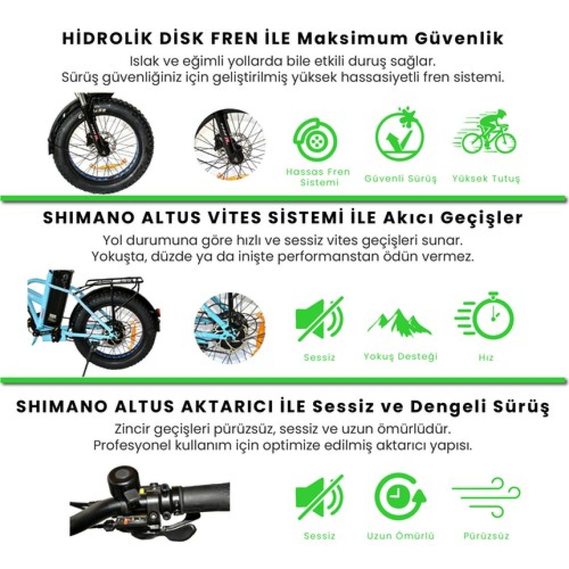Roxform R-200 Pro Elektrikli Katlanabilir Bisiklet 13ah Shimano Altus Hidrolik Fren Şehir Bisikleti