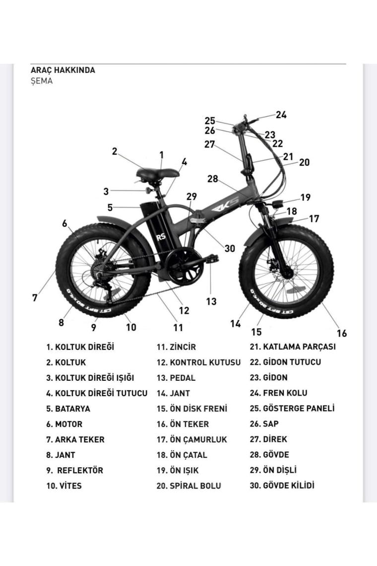 RKS RS3 Pro X Katlanabilir Elektrikli Bisiklet