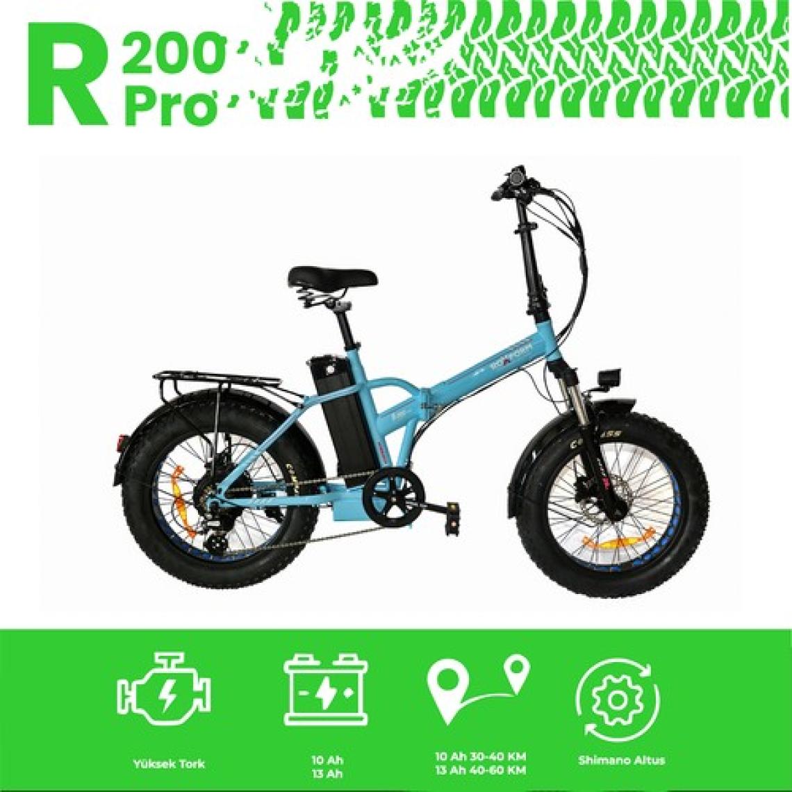 Roxform R-200 Pro Elektrikli Katlanabilir Bisiklet 13AH Shimano Altus Hidrolik Fren Şehir Bisikleti