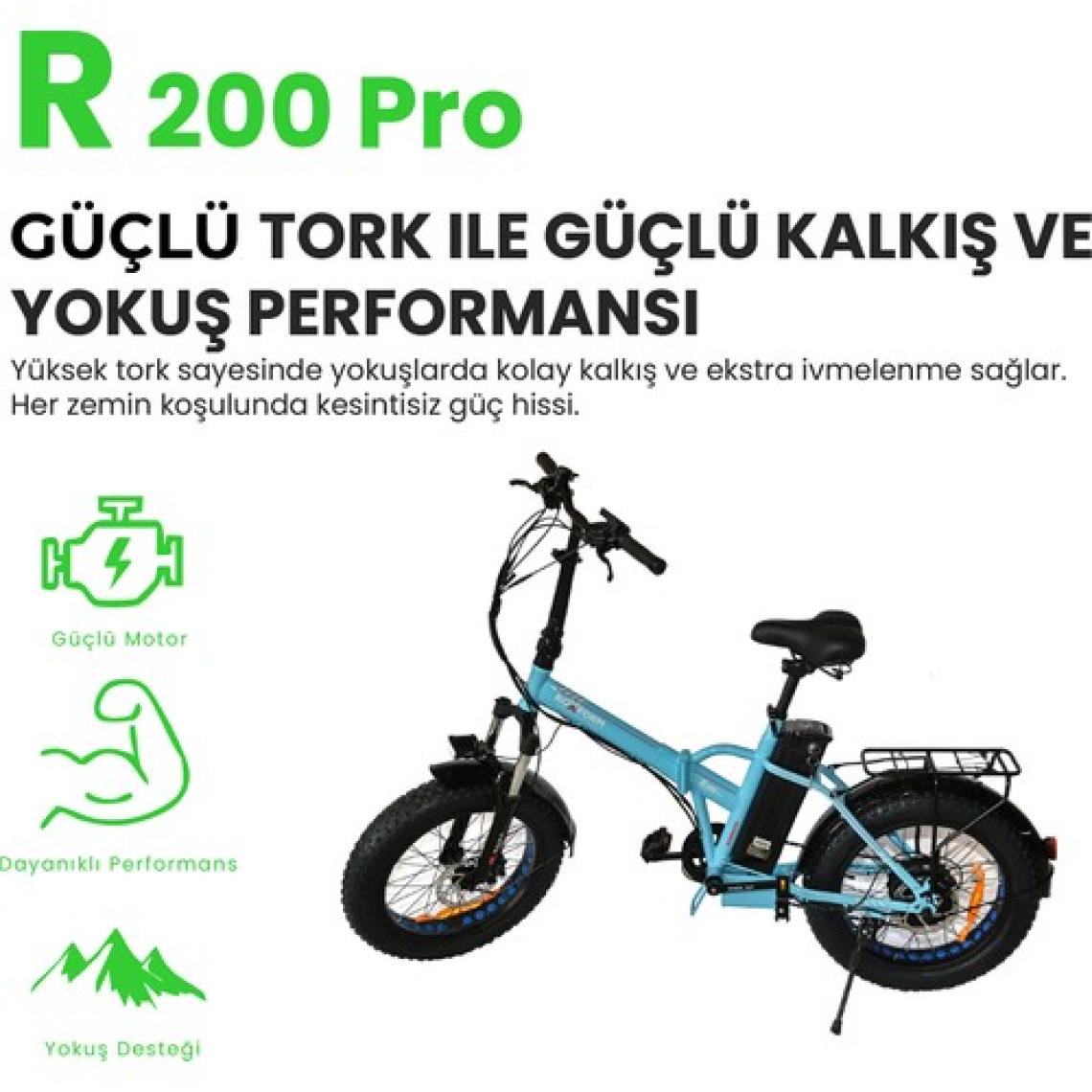 Roxform R-200 Pro Elektrikli Katlanabilir Bisiklet 13AH Shimano Altus Hidrolik Fren Şehir Bisikleti