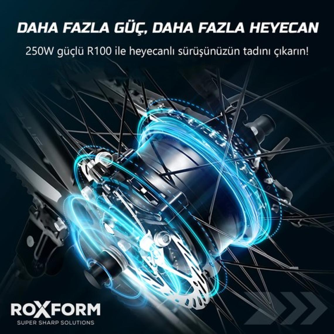 Roxform R-100 Elektrikli Katlanabilir Bisiklet 20 Inç Titanyum Mavi