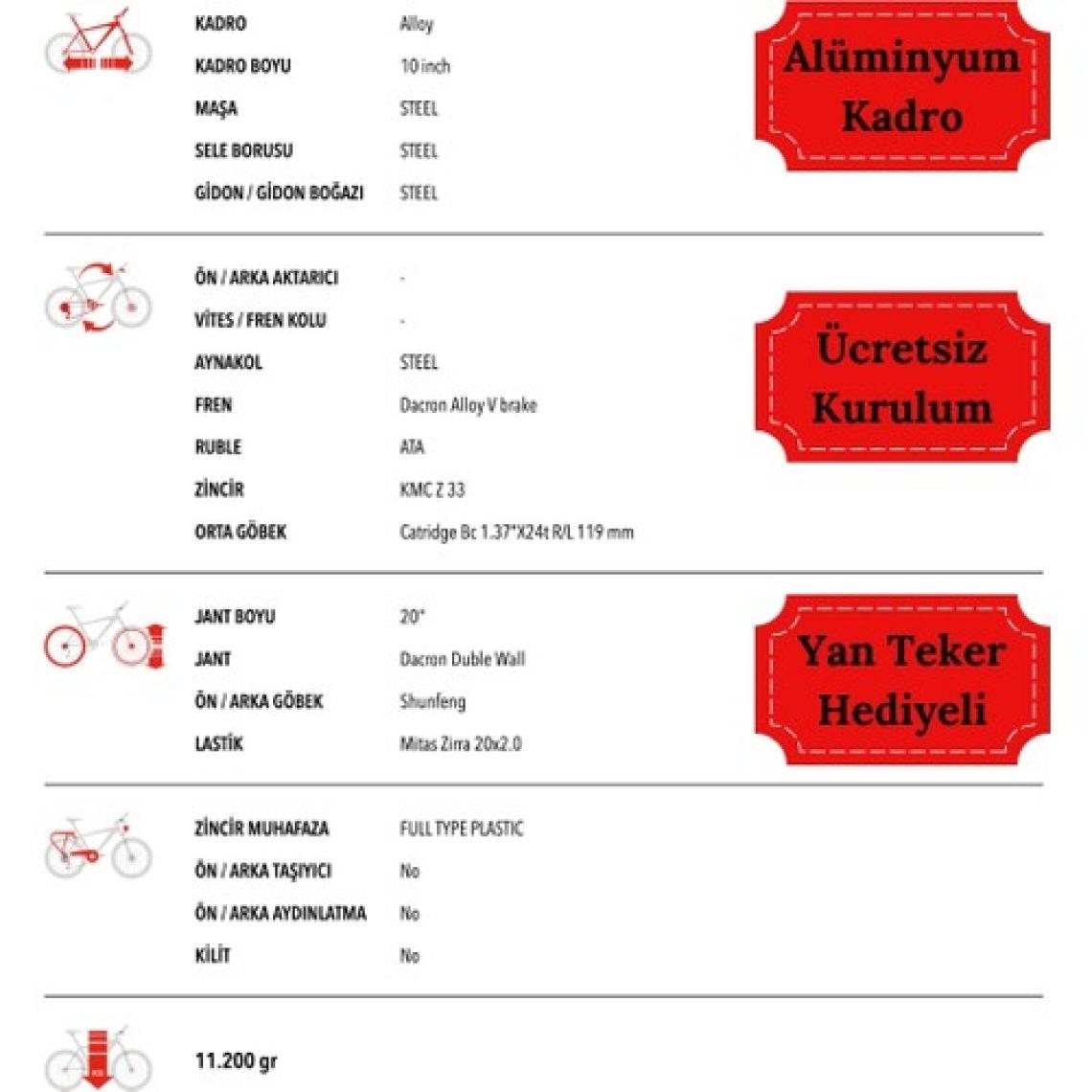 Mamma Boy 20 Jant 7 - 10 Yaş Alüminyum Kadro Çocuk Bisikleti ( Ücretsiz Kurulum + Yan Teker Hediyeli )