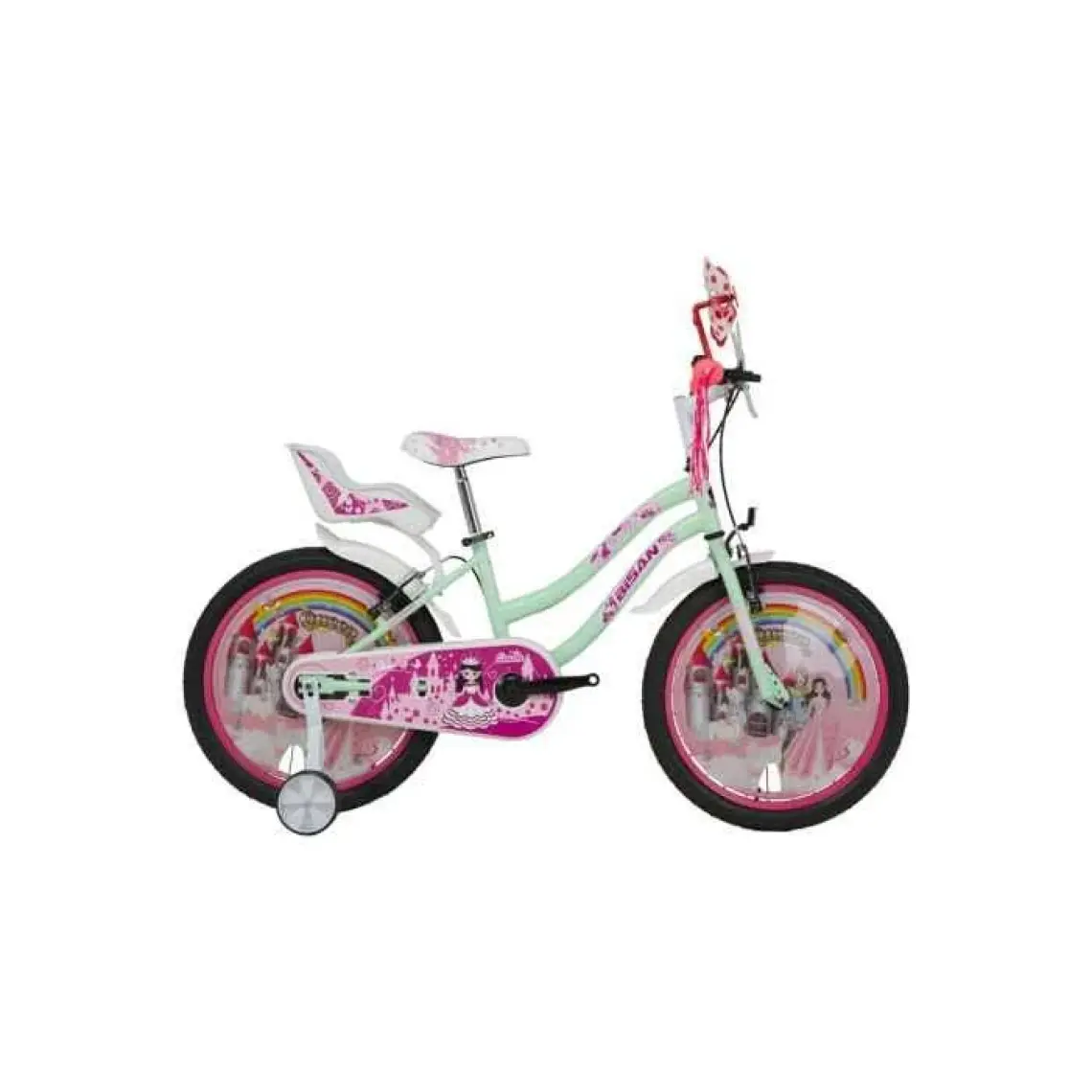 Bisan Queen Kız Çocuk Bisikleti 20 Jant 28 cm  Yeşil -  Pembe